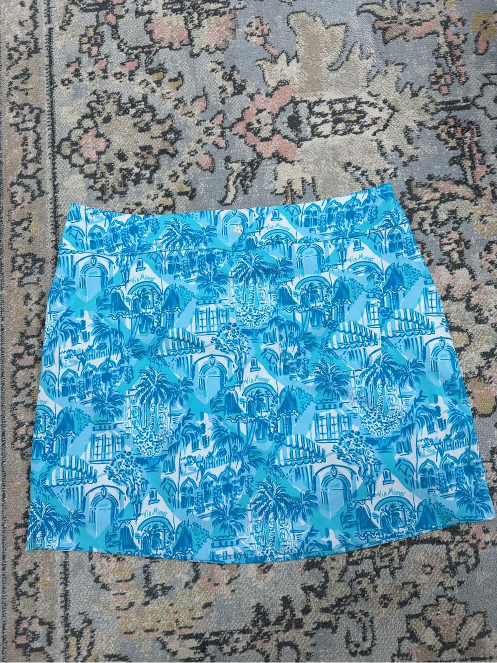 Lilly Pulitzer Light Blue Printed Skort - Picture 2 of 3